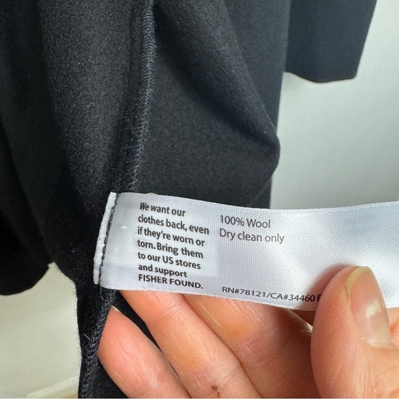 Eileen Fisher 100% wool shawl high collar thin jacket - Picture 11 of 14